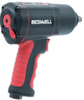 Half Inch Drive Air Impact Wrench With 20 Piece Socket Set, High Torque pneumatic tool with trigger and grip design.