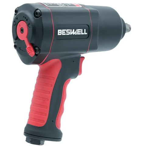 Half Inch Drive Air Impact Wrench With 20 Piece Socket Set, High Torque pneumatic tool with trigger and grip design.