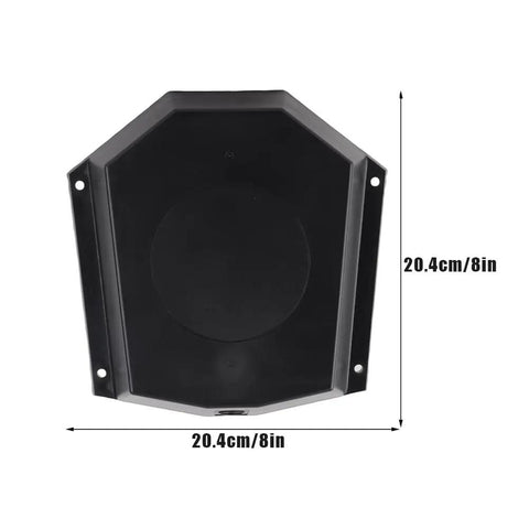 Legit Heavy Duty Electric Longboard Battery Enclosure Built Rock Solid For Daily Shredding Sessions With Separate Controller Housing And Quick Twist Lock Installation Kit, octagonal black plastic case, 20.4x20.4cm.
