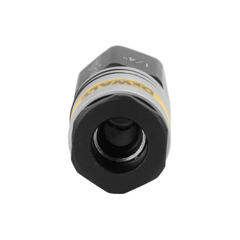 Front view of High Flow Male Coupler With 6 Ball Push Connect For Quick Release, 1/4 In MNPT Inlet, lightweight aluminum body.
