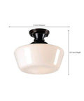 Cambridge 1-Light Semi Flush Ceiling Fixture In Blackened Oil Rubbed Bronze, 12 inch diameter, 10.5 inch height