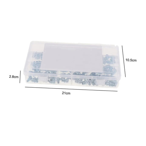 All-In-One 260Pc Hydraulic Grease Fitting Replacement Kit For Cars, Trucks, ATVs, And Motorcycles, organized storage case