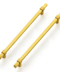 Gold Cabinet Handles Set 25 Pack 10 Inch Hole Center Stainless Steel Drawer Pulls For Cabinets Kitchen Hardware Modern Square Design
