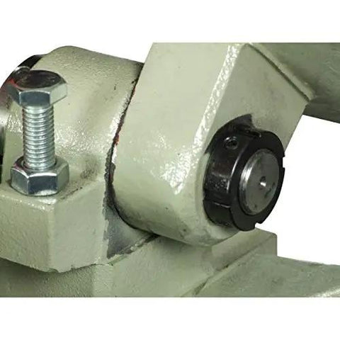 Close-up of 14 Inch Variable Speed Cold Saw With A Badass 3HP Direct Drive Motor gear mechanism showing precision engineering.