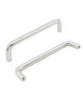 Six Pack Stainless Steel Cabinet Hardware Arched Drawer Pulls 128mm Hole Centers for kitchen cabinets with brushed finish.