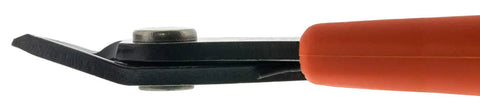 Close-up of Maxi-Shear Flush Cutters 2175 with orange handle, designed for jewelry making and bead stringing, featuring a precise cutting edge.