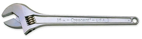 15 Inch Adjustable Tapered Handle Wrench Built Tough For Pros And DIYers US Made Tool With Tension Spring Stabilized Jaw And Easy Knurl Adjustment