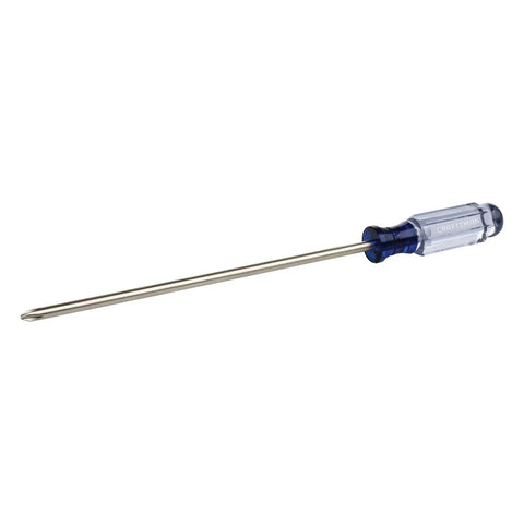 PH2 8-Inch Acetate Screwdriver With Pro Grade Comfort Grip, Heat Treated Alloy Steel Shaft, Satin Nickel Finish, Clear Handle