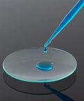 Lab Watch Glass Set With Beaker Cover Lids, 3.9 Inch Diameter, Thickened High Transparency Glassware with pipette droplet.