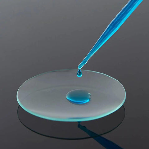Lab Watch Glass Set With Beaker Cover Lids, 3.9 Inch Diameter, Thickened High Transparency Glassware with pipette droplet.