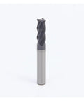 Carbide end mill, 8 mm diameter, 60 mm cutting length, 4-flute head, silver shank.