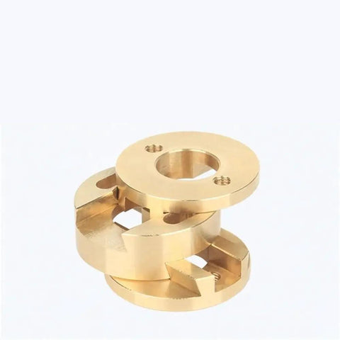 Premium 2 Pack Z Axis Screw Couplings With Oldham Design For 16Mm T8 Leadscrews Fit CR10 S4 S5 Ender3 Pro V2 And BLV 3D Printers To Boost Smoothness And Accuracy While Reducing Vibrations During Fast Printing Sessions, gold metal coupler