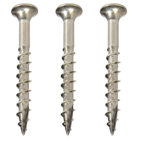 Marine Grade Stainless Steel Deck Screws 316 Size 8 X 1-1/4 Inch Flat Head Square Drive Wood Cutting Point For Exterior