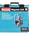 Makita HB350 1-3/8 in magnetic drill in blue carrying case