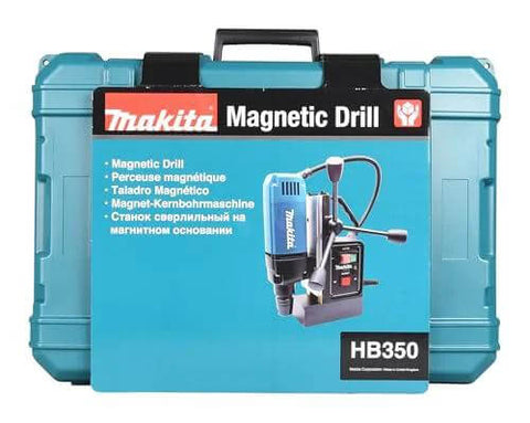 Makita HB350 1-3/8 in magnetic drill in blue carrying case