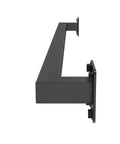 Badass Industrial Wall Mount Stair Handrail, Three Foot Black Iron Staircase Grip Square Tube, side view showcasing mounting brackets.