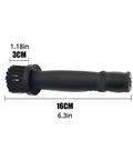 Wheel Lug Nut Cleaning Brush Set For Car Detailing Kit, 6.3in brush, black handle, close-up view with dimensions