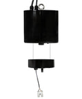 Heavy Duty Electric Chandelier Hoist With Remote Control And Aviation Grade Steel Wire For Lifting Heavy Lighting Up To 330 Lbs view from the side highlighting black finish and lifting mechanism.
