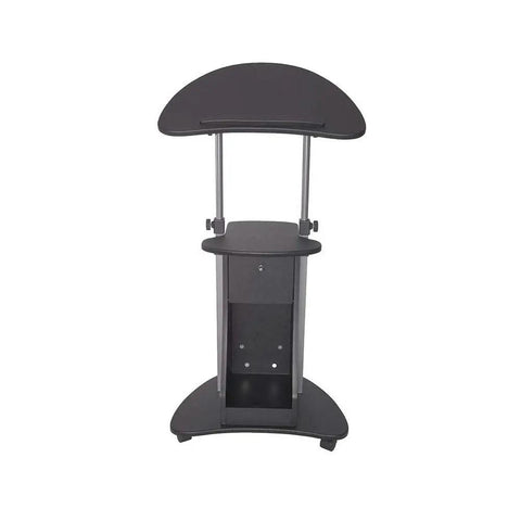 Slick Black Rolling Laptop Cart Featuring Legit Adjustable Top And Ultra Smooth Casters And Secure Edge Grip for bedside use.