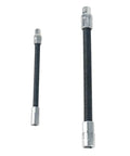 Flexible Socket Extension Kit For 1/4 And 3/8 Inch Drives Go To Bendable Wrench Extension Rods shown vertical for detail.