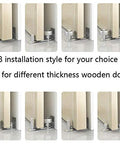 Stainless Steel Sliding Barn Door Floor Guide Wall Mounted Flush Mount Stay Roller with 8 installation styles, no floor drilling