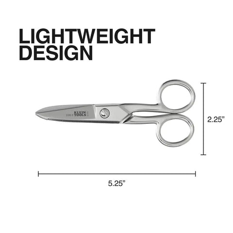 Electrician Scissors For Heavy Duty Cutting And Low Voltage Work, 5.25-Inch Compact Snips With Tough Tempered Steel