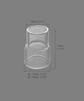 Quartz TIG Glass Cup Set For SR WP 9 17 18 20 25 26 Torch, showing clear cup with dimensions, 27-piece kit.
