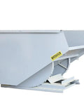 Heavy Duty 2.5 Yard Wide Self-Dumping Forklift Hopper With 4000 Lb Capacity, Steel Waste And Material Handling Bin side view.
