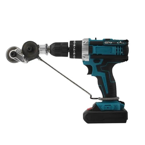 Electric Drill Metal Shear Conversion Tool Plate Cutter Attachment for Thin Sheet Metal Steel and Aluminum Universal 43mm Disc Cutter 7mm Plate Capacity Ideal for DIY Projects and Pro Metal Work