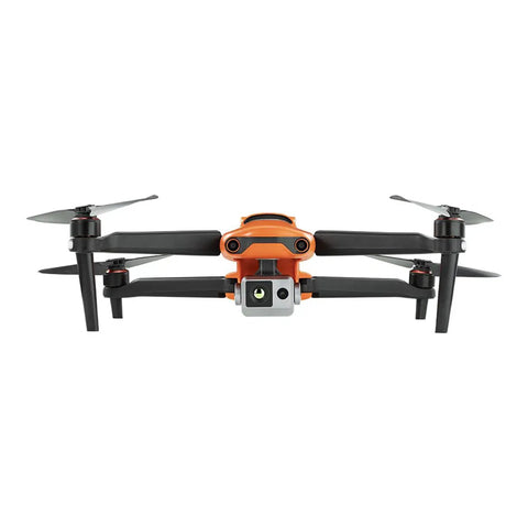 Front view of Rugged Thermal Drone Bundle with Dual 640T Sensor, featuring sleek black arms and bright orange body.