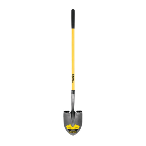 Round Point Shovel With 48-Inch Fiberglass Handle And 9-Inch Grip For Heavy Duty Digging And Gardening, Pro-Grade Durability