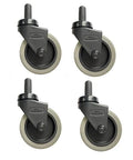 Replacement Casters For WaveBrake Mop Buckets 3 Inch Non Marking TPR Rubber Wheels Set Of 4 shown from top view