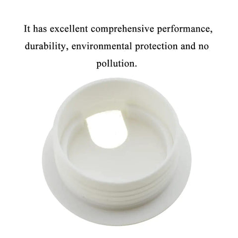 Heavy Duty U Shaped Desk Wire Grommets Kick Cable Clutter To The Curb With These Thick White Abs Plastic Cord Hole Covers 1.5 Inch Desk Grommet Two Pack close-up view of white ABS plastic grommet cover.