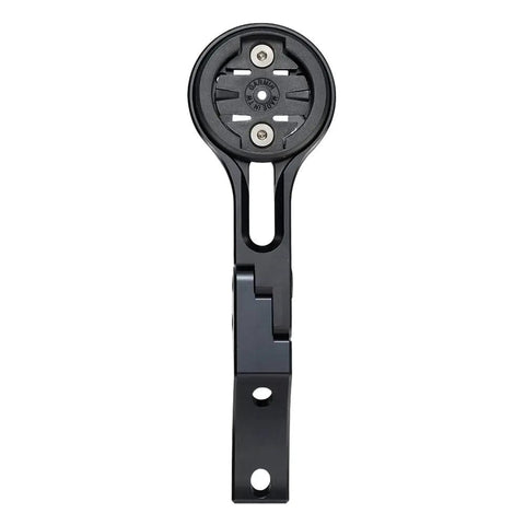 Front view of CNC aluminum bike stem and handlebar mount for Garmin Edge and Wahoo ELEMNT, compatible with Scott Foil Addict handlebars.