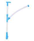 Manual Fertilizer Spreader Tool For Farm Use And Home Garden, 90cm Ergonomic PVC Handle with Blue Nozzle, Side View