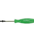 Green screwdriver from All In One Sprinkler Rotor Adjustment Tool Kit With Bubble Level For Rain Bird And Other Brands Pull Up Lift Rotor And Pop Up Head Screwdriver For Lawn Irrigation Pro Gear.