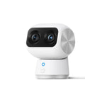 Top Tier 4K Indoor Security Camera With Dual Lenses And Smooth 8X Zoom No Monthly Fees Needed, sleek design, dual lens setup.