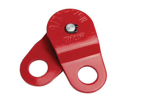 Heavy Duty Snatch Block Without Hook For ATV Winches That Doubles Your Pull Power Fits Three Sixteenth Inch Cables Works With All ATV Winches Semi Permanent Mount Angled Pulls Cut Heat Build Up And Amp Draw, red steel