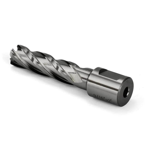 Annular cutter with Weldon shank, 9/16-inch cutting diameter, 2-inch cutting depth, HSS