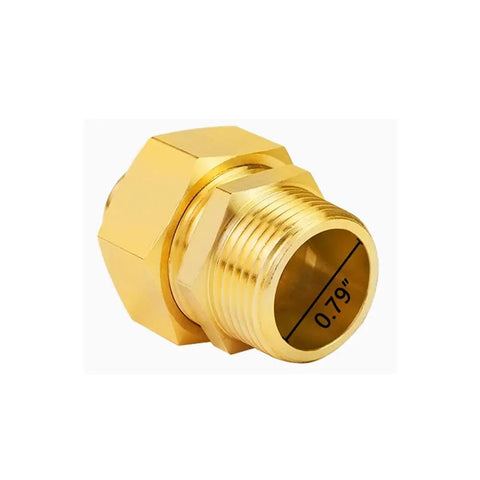 2 Pack 3/4 Inch Brass Pipe Fittings Hex Nipple NPT Male Thread Adapter For Water Gas Oil And Air Tools, Corrosion Resistant Solid Brass