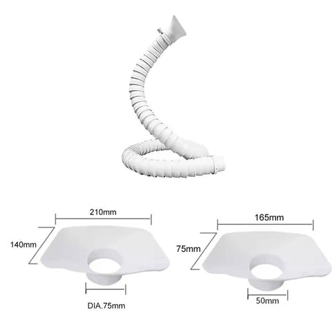 Husky Flexible Welding Fume Extraction Hose With Sturdy Square Hood For Shop Smoke Capture Slick Pom Tube Easy Bend Design Bang For Buck Ideal For Soldering Workbenches 50mm Wide 140Cm Long, includes exhaust tube and capture hood.