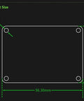 Dimensions of MKS Dual FOC V3.2 BLDC And Stepper Motor Controller Shield with 56.30mm x 39.70mm layout for ESP32 board