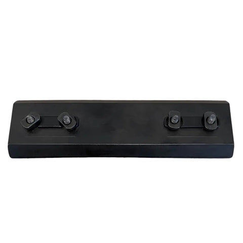 M-LOK ARCA Rail Plate Mount for tripods, black metal, top view, with ball head compatibility and leveling base, weatherproof construction.