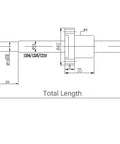 Technical diagram of 12mm AntiBacklash Ballscrew Kit SFU1204 RM1204, 500mm Long with 4mm Lead, showing dimensions and BK BF10 supports.