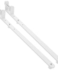 Adjustable Desk Clamp Pegboard Mount Brackets In White Metal With Tool Free Setup Heavy Duty Shelf Supports