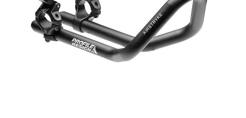 Airstryke V2 Aluminum Clip On Aerobars Ano Matte Black with adjustable stack for road and triathlon bikes.