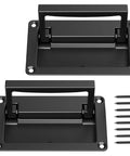 2 Pack Zinc Alloy Recessed Pull Handles for Cabinets and Containers, black finish, rust resistant, anti-corrosion, with screws shown