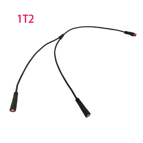 Pro Grade 2Pin 1T2 Brake Cable For E Bike And Scooter Brake Signal Sensor Wire 44Cm Waterproof Extension Y Splitter Universal E Bike Brake Adapter Cable Durable Copper Core Build