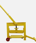 Brick Paver Cutter Paving Manual Tool With Portable Wheels And Booster Bracket for Easy Cutting and Block Splitting, side view.