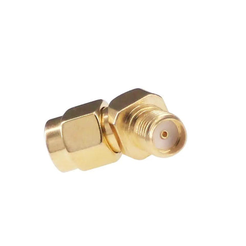 3 Pack SMA Male to SMA Female FPV Antenna Adapters Pro Grade Gold Plated Connectors angled view, pure copper, gold finish